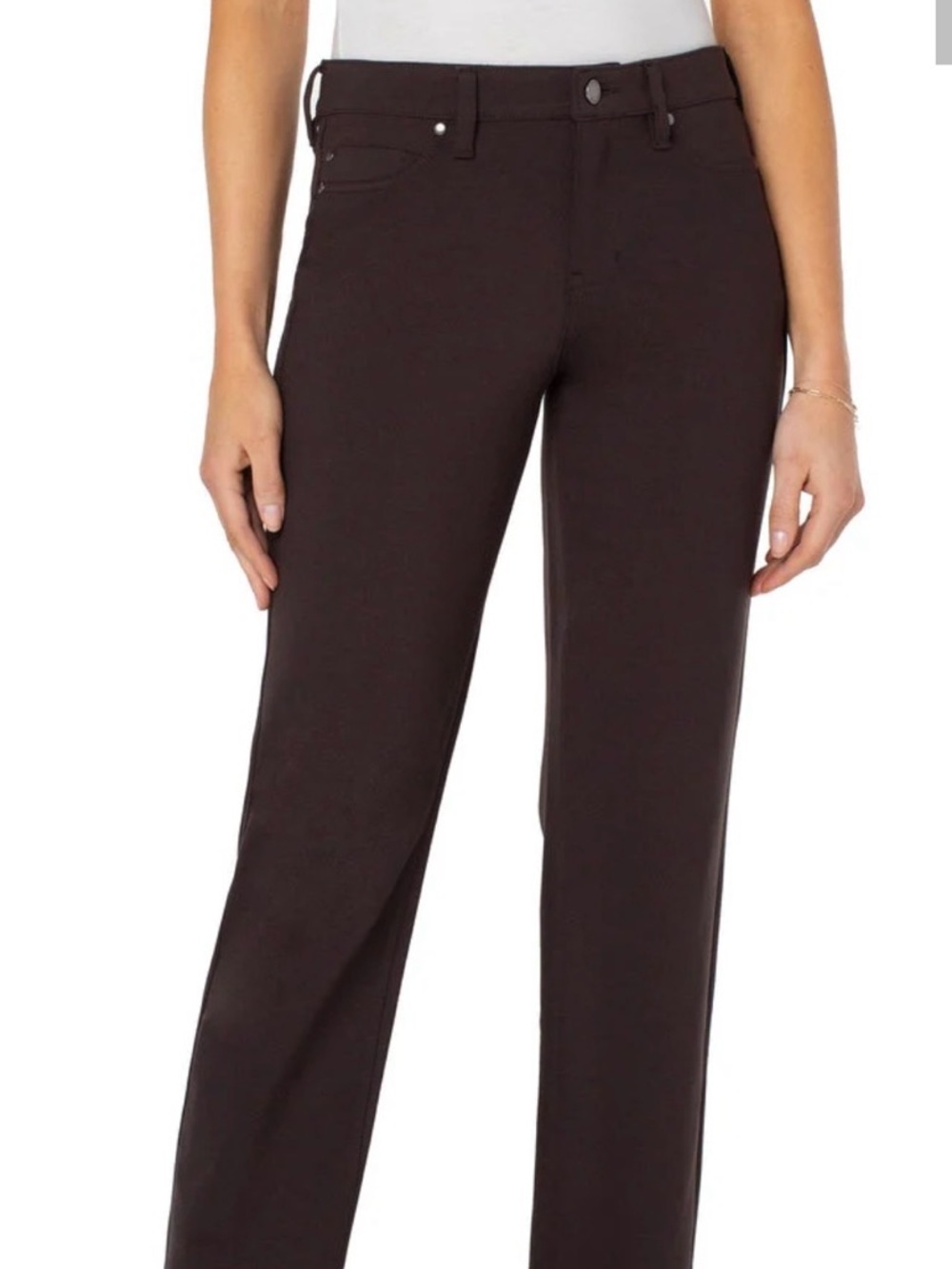 Liverpool Jeans Company Straight-Leg Pants in Dark Brown